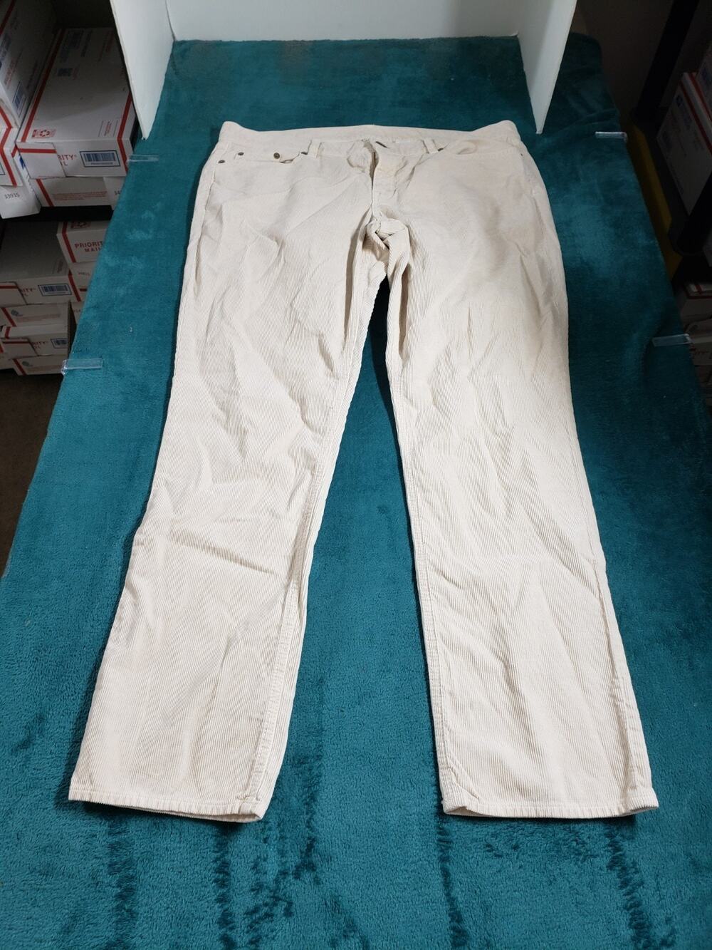J.Crew Jeans Size 32 Short Women White Pants Stretch Corduroy Mid Rise Straight
